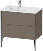 flannel grey seidenmatt / Mitteldichte Faserplatte (MDF) / Ausz.schwarz