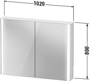 DURAVIT XViu Spiegelschrank 820 mm mit LED-Beleuchtung, Sensorschalter und Front- & Innenspiegel