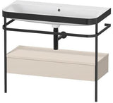 Duravit Waschtischset Happy D.2 Plus 975x490mm Taupe Supermatt mit Nussbaum-Konsole