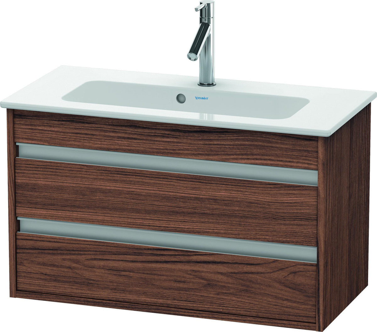 Duravit Ketho Waschtischunterbau 800 mm betongrau matt mit 2 Schubkästen und Soft-Close