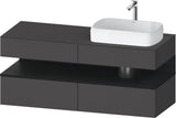 DURAVIT Qatego Konsolenwaschtischunterbau 1400 mm Weiß Matt Eiche Schwarz Matt wandhängend