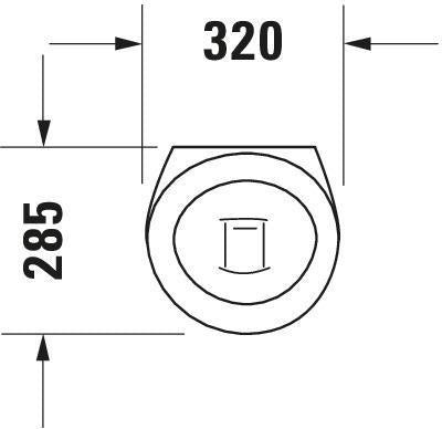 Duravit Urinal STARCK 1 320 x 285 mm mit Fliege, weiß, Keramik – Wandmontage