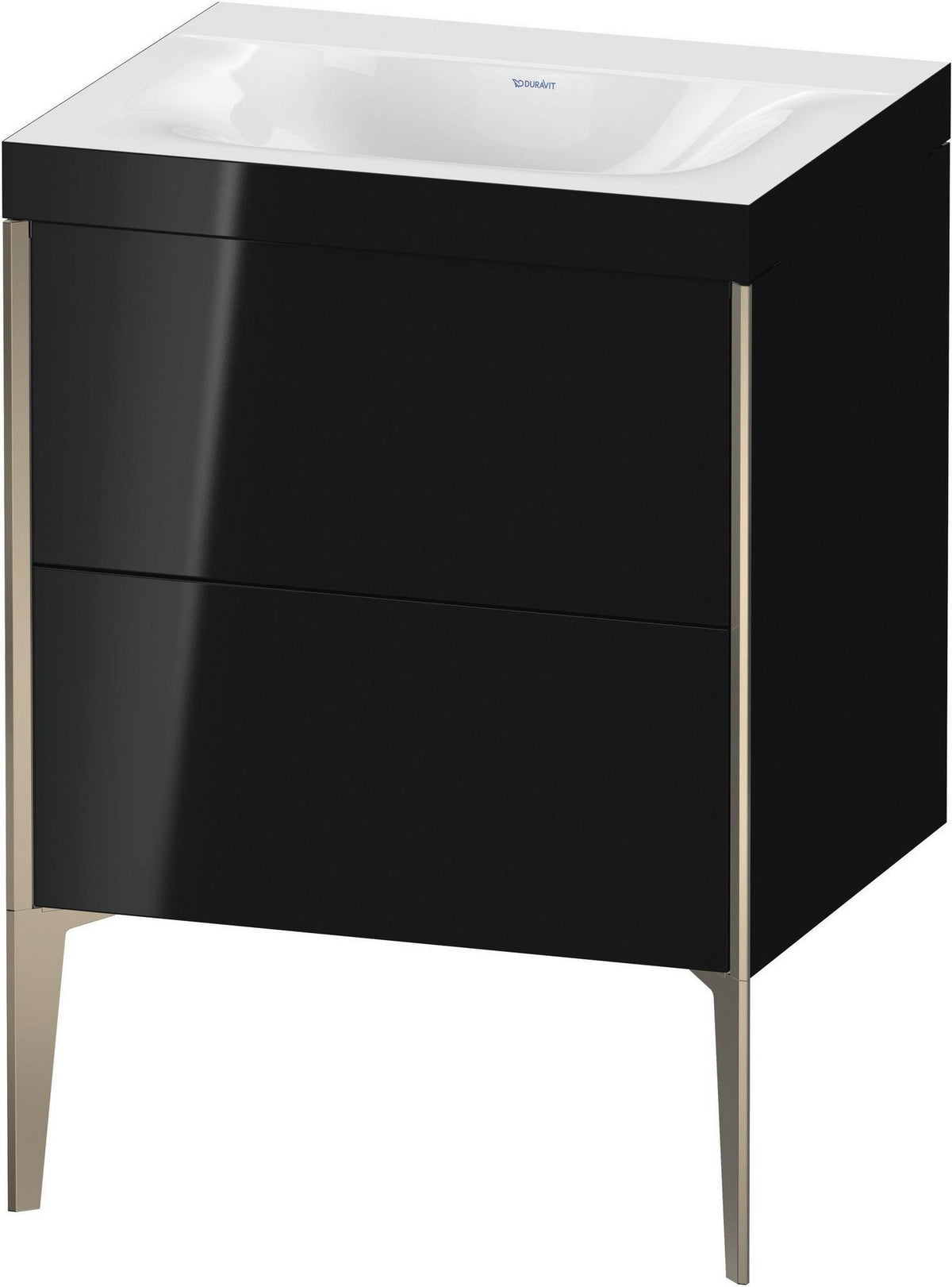 DURAVIT XViu Waschtischunterbauset c-bonded 610x600x480 mm champagner matt/schwarz