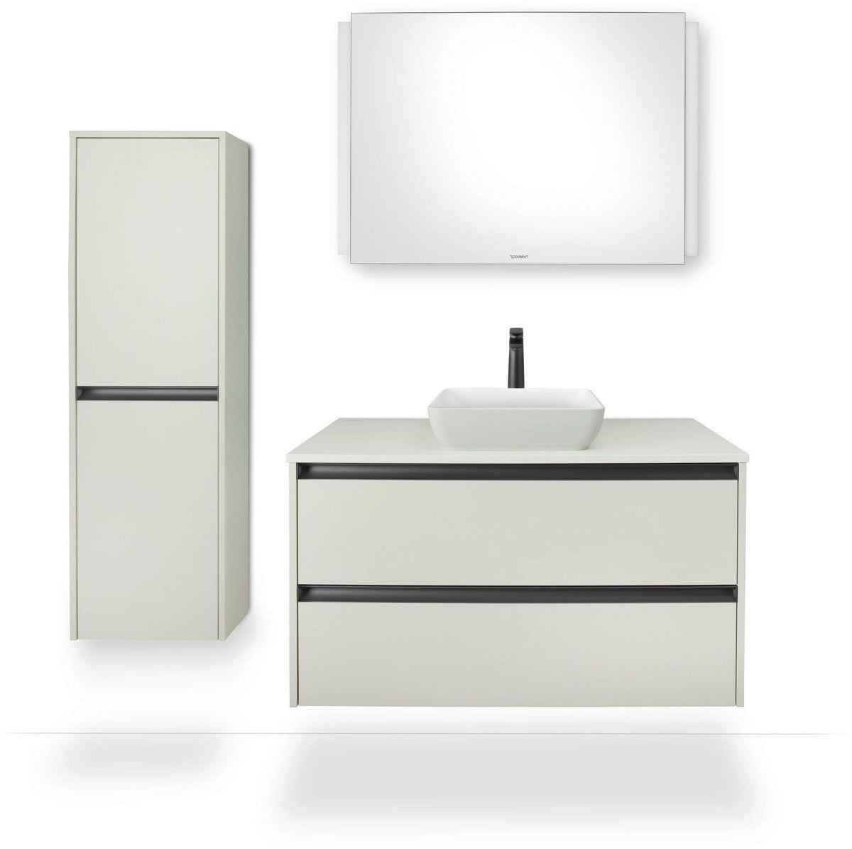 DURAVIT Sivida Aufsatzwaschtisch 400 mm DuroCast Plus ohne Überlauf in Dunkelgrau matt/Weiß