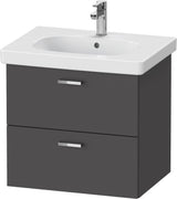 Duravit XBase Waschtischunterbau wandhängend 600 mm, 2 Schubladen, weiß matt – Soft-Close