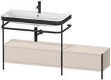 Duravit Waschtischset Happy D.2 Plus 1600x490mm Taupe Supermatt mit Hahnloch und Handtuchhalter