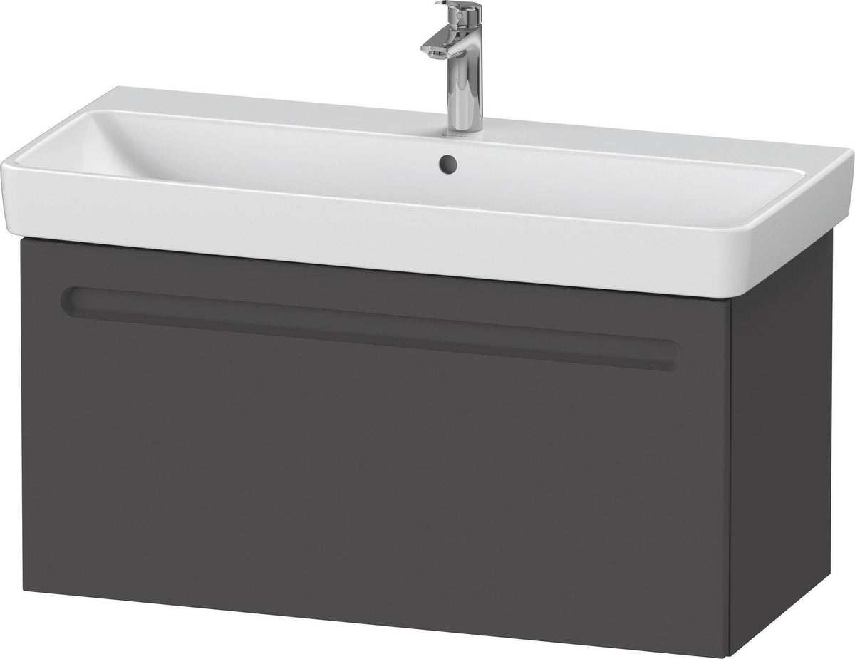 Duravit No.1 Waschtischunterbau 940 mm wandhängend graphit matt mit 1 Auszug und Soft-Close