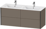 Duravit XViu Waschtischunterbau wandhängend 1280 mm, 4 Schubkästen, champagner matt/weiß matt