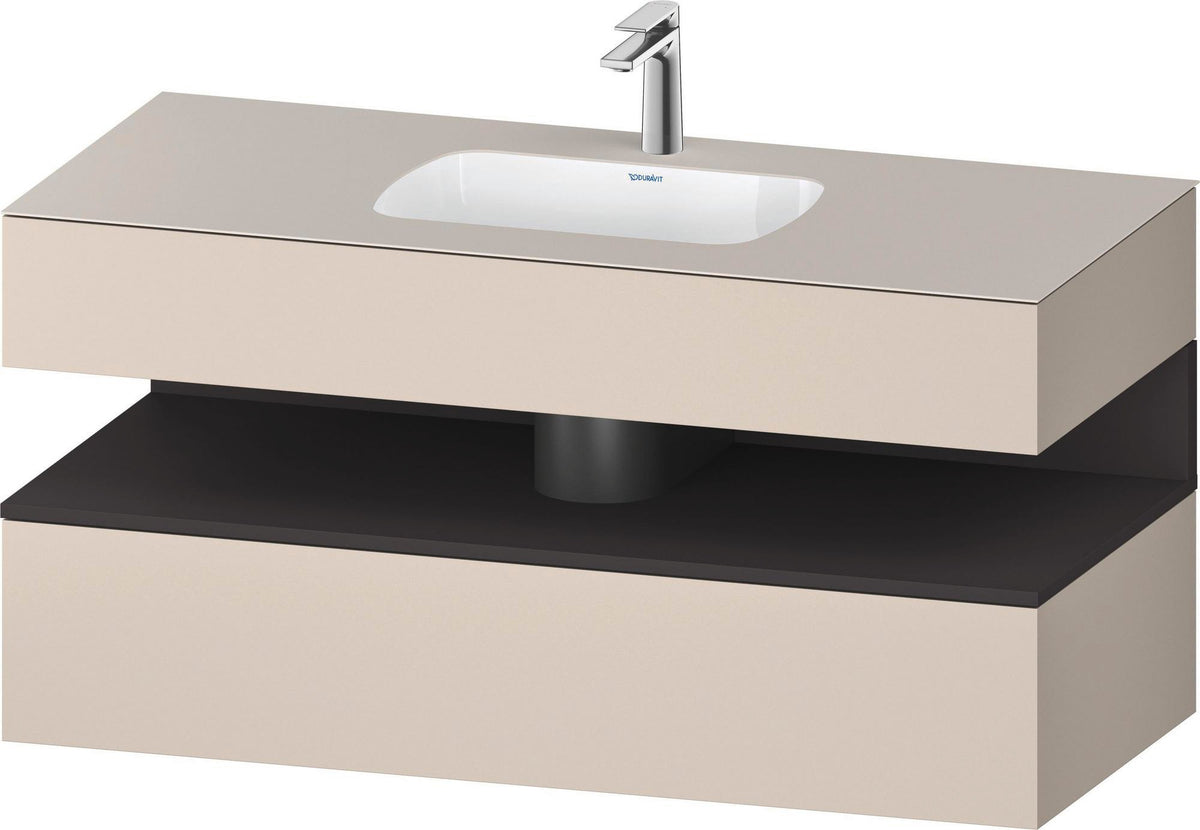 DURAVIT Qatego Studio F. A. Porsche Einbauwaschtisch mit Konsolenwaschtischunterbau 1200 mm Weiß Matt
