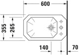 DURAVIT Stand-Bidet Serie 1930 600 mm mit Überlauf, 1 Hahnloch, weiß