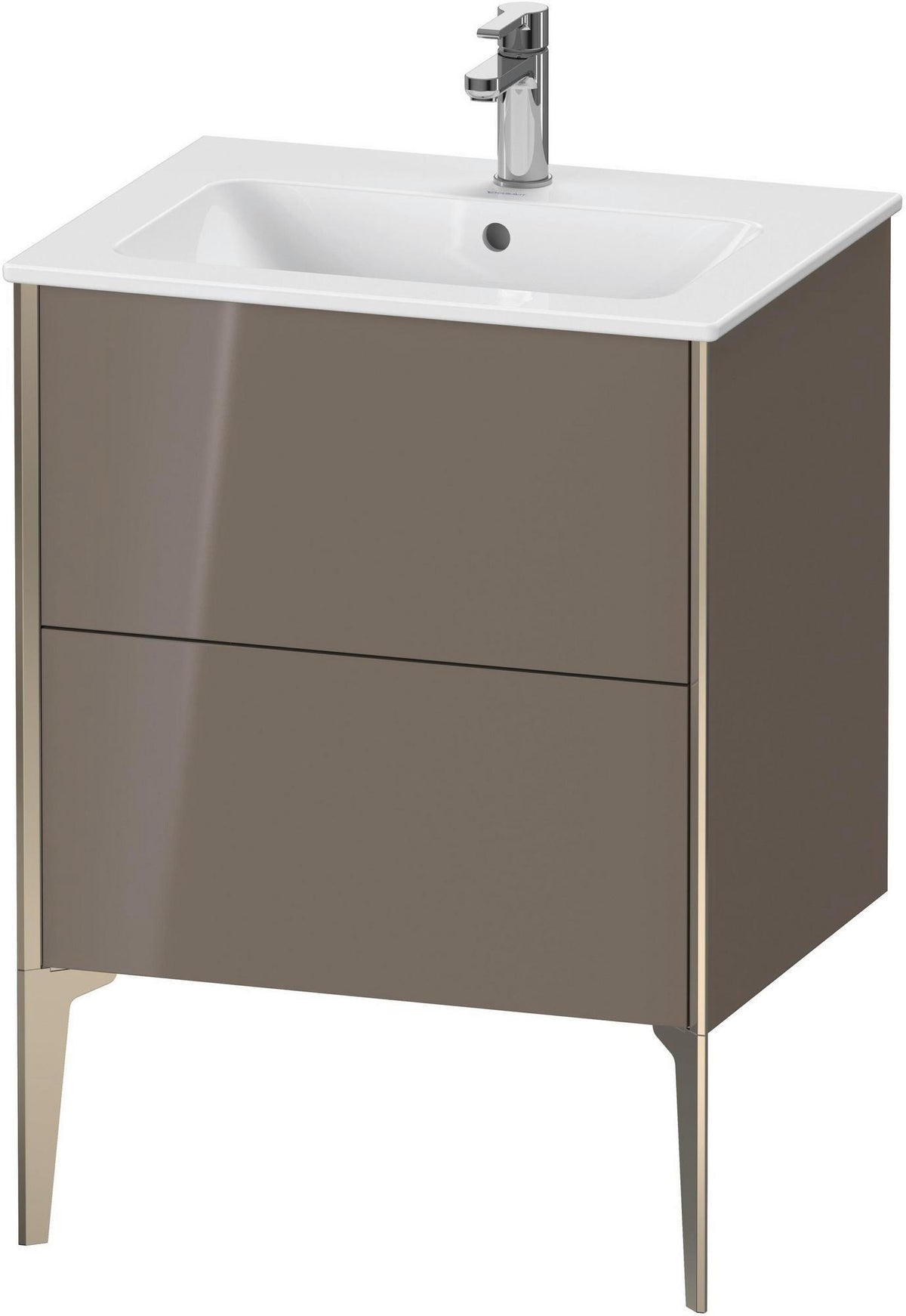 DURAVIT XViu Waschtischunterbau bodenstehend 610 mm, 2 Auszüge, weiß matt – Tip-On & Soft-Close