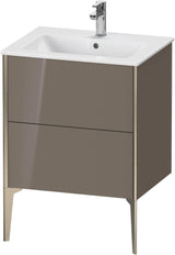 DURAVIT XViu Waschtischunterbau bodenstehend 610 mm, 2 Auszüge, weiß matt – Tip-On & Soft-Close