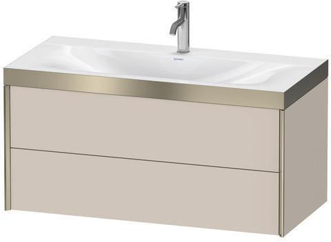 Duravit Möbelwaschtischset XViu 1000x480mm mit Unterbau, Nussbaum mitte und keramischer Ventilabdeckhaube
