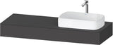 DURAVIT Qatego Konsole wandhängend 1400 mm weiß matt mit Ausschnitt rechts – Studio F. A. Porsche