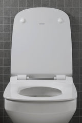 DURAVIT WC-Sitz DuraStyle Weiß mit Edelstahl-Scharnieren, Duroplast, abnehmbar