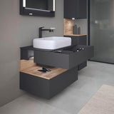 DURAVIT Qatego Hochschrank 400 mm, 2 Türen, weiß Hochglanz, Eiche Schw. Matt