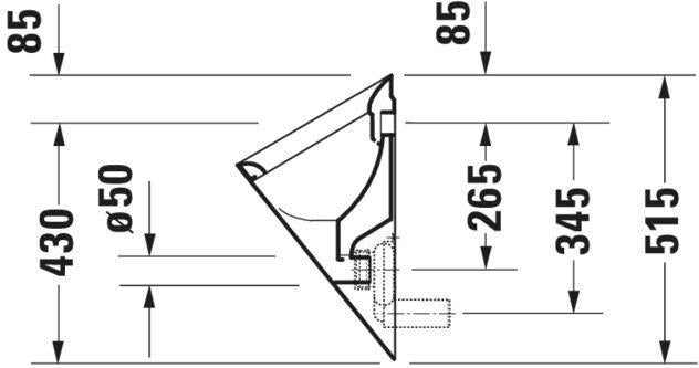 DURAVIT Urinal Starck 1 – Wand-Urinal mit WonderGliss, verdecktem Zu- und Ablauf, ohne Deckel und Fliege, weiß