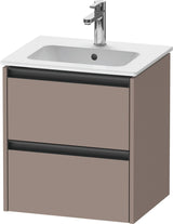 Duravit Ketho.2 Waschtischunterbau wandhängend 510 mm mit 2 Schubkästen, Betongrau Matt