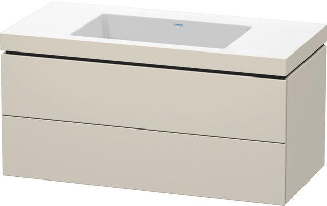 Duravit L-Cube Waschtischset 1000x480mm mit Vero Air Waschtisch, 2 Schubkästen, ohne Überlauf, s-matt
