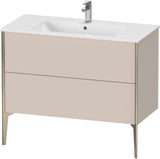 Duravit XViu Waschtischunterbau bodenstehend 1010 mm, 2 Auszüge, weiß matt, Tip-On