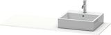 Duravit XSquare Konsole 1400x550mm betongrau matt – 1 Ausschnitt, mit Siphonaussparung