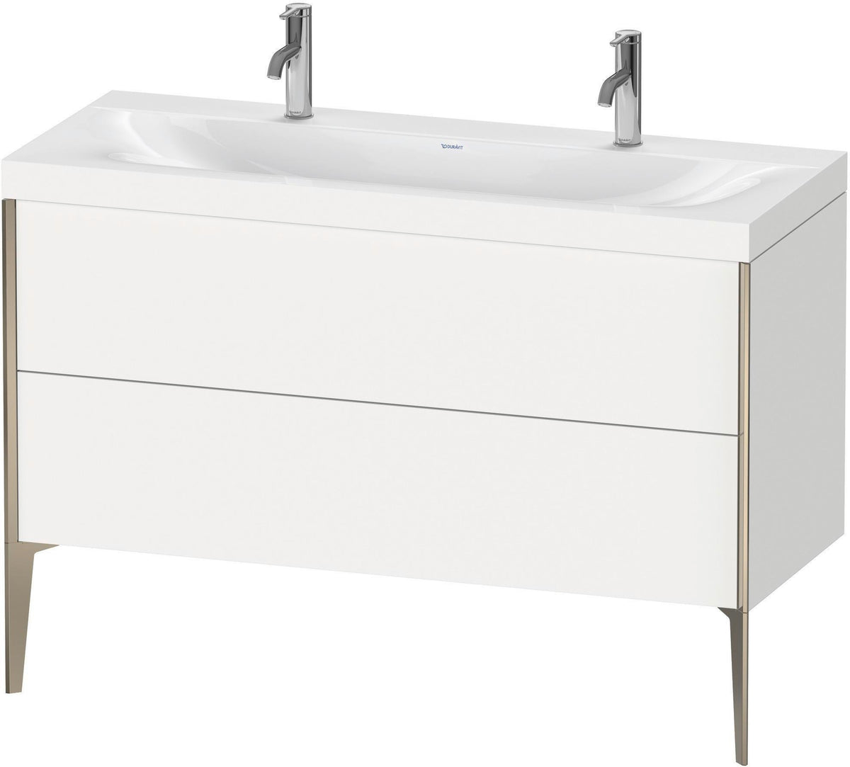 DURAVIT XViu c-bonded Waschtischunterbauset 1200 mm, weiß seidenmatt, bodenstehend, 2 Auszüge
