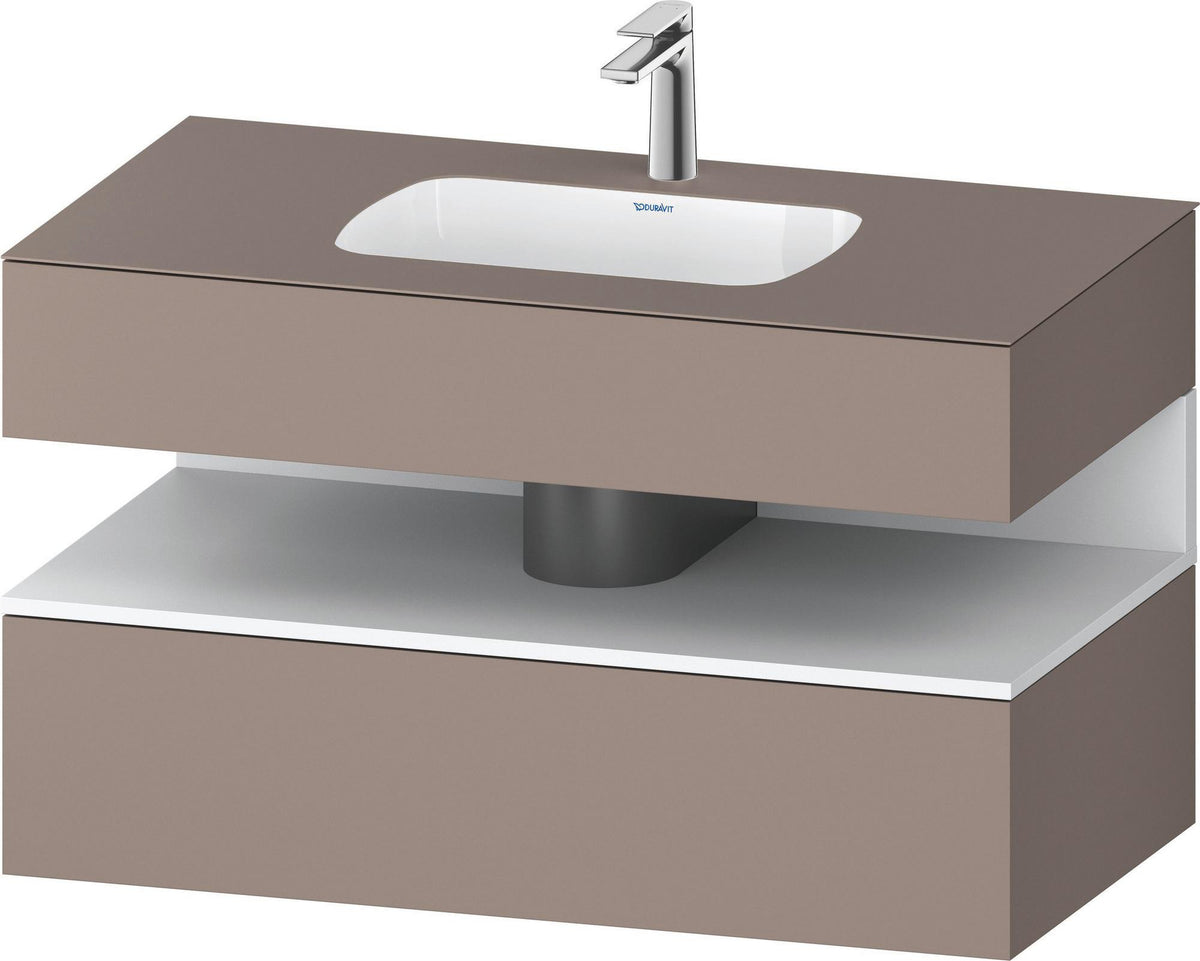 DURAVIT Qatego Einbauwaschtisch mit Konsolenwaschtischunterbau 1000 mm, 1 Auszug, antibakteriell