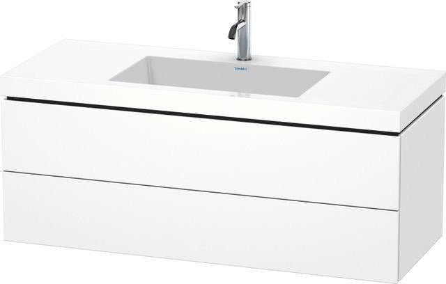 Duravit L-Cube Waschtischset 1200 mm mit Vero Air Möbelwaschtisch, 2 Schubkästen, 1 Hahnlochbank, s-matt