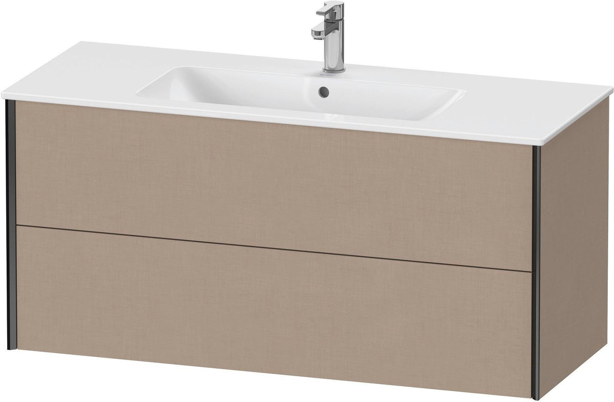 Duravit XViu Waschtischunterbau wandhängend 1210 mm, 2 Schubkästen, champagner matt/weiß matt