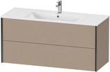 Duravit XViu Waschtischunterbau wandhängend 1210 mm, 2 Schubkästen, champagner matt/weiß matt
