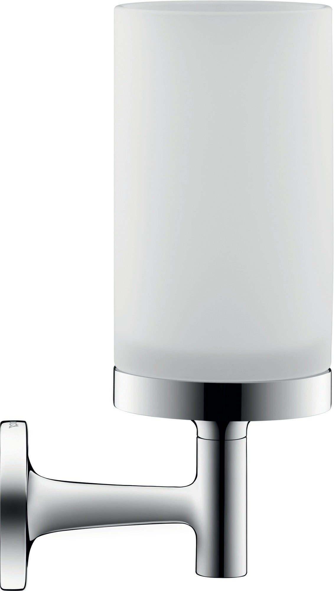 DURAVIT Starck T Zahnputzbecher, Chrom, Akzentfarbe Weiß Matt, 65x98x173 mm, Glas, Messing