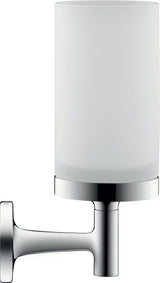 DURAVIT Starck T Zahnputzbecher, Chrom, Akzentfarbe Weiß Matt, 65x98x173 mm, Glas, Messing