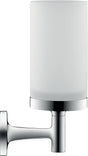 DURAVIT Starck T Zahnputzbecher, Chrom, Akzentfarbe Weiß Matt, 65x98x173 mm, Glas, Messing