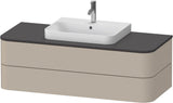DURAVIT Happy D.2+ Konsolenwaschtischunterbau 1300 mm taupe supermatt mit Tip-On Technik und LED-Innenbeleuchtung