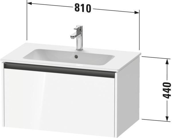 DURAVIT Ketho.2 Waschtischunterbau 810 mm betongrau matt mit Soft-Close-Auszug