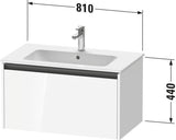 DURAVIT Ketho.2 Waschtischunterbau 810 mm betongrau matt mit Soft-Close-Auszug