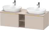 DURAVIT D-Neo Konsolenwaschtischunterbau 1400 mm betongrau matt mit 2 Auszügen und Bronze-Griffen