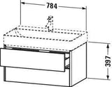 Duravit XSquare Waschtischunterbau 784 mm, 2 Schubkästen, s-matt, Ahorn Mi.