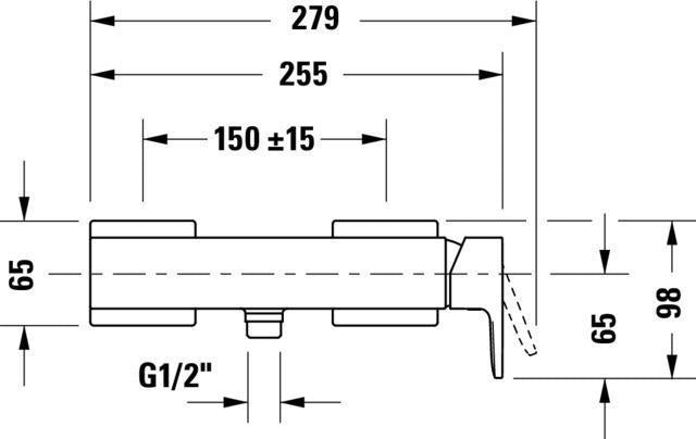 DURAVIT Manhattan Einhebel-Brausemischer Aufputz Keramikmischsystem Schwarz Matt