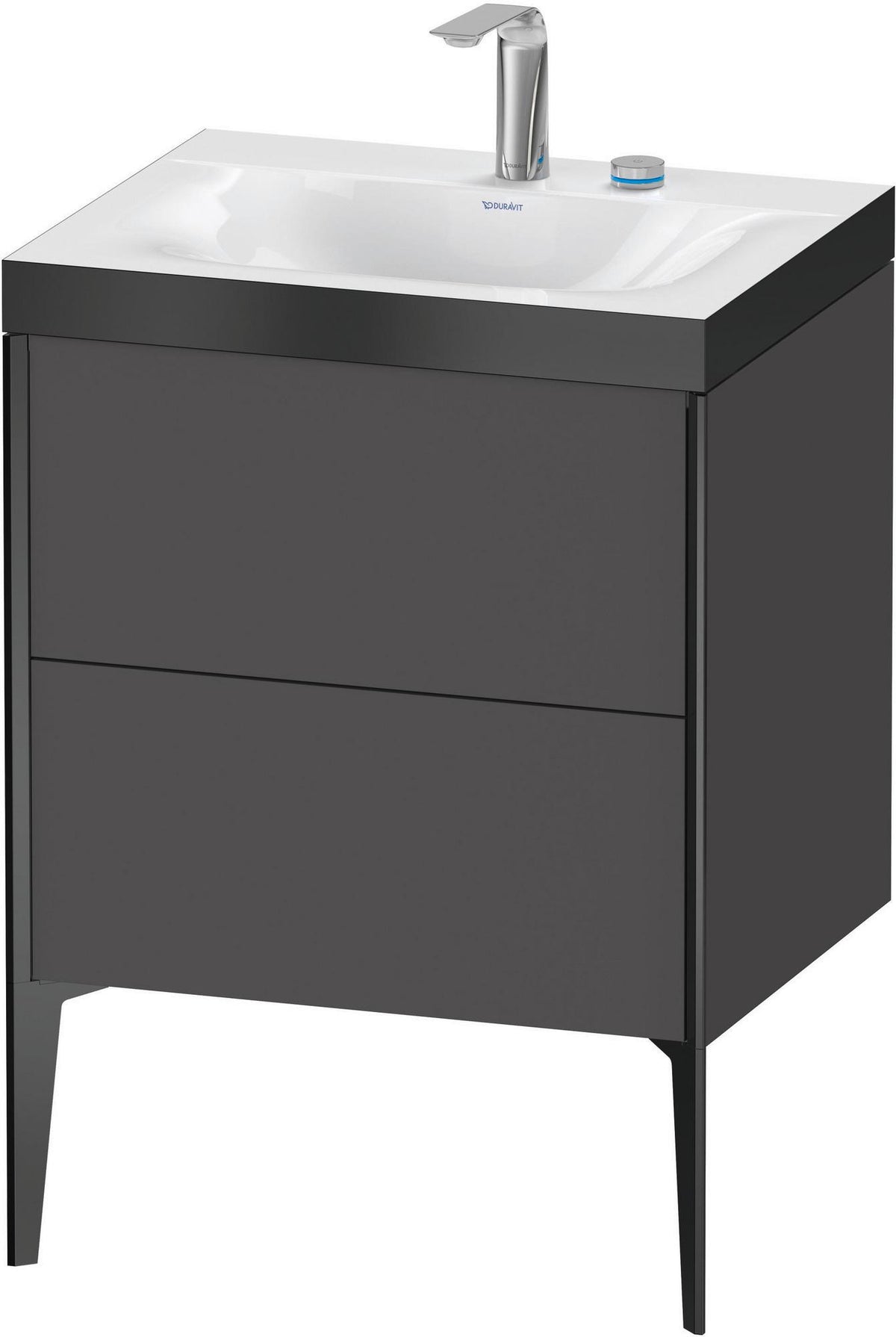DURAVIT XViu c-bonded Waschtischunterbauset 610x600x480 mm, 2 Auszüge, schwarz matt / graphit matt