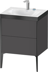 DURAVIT XViu c-bonded Waschtischunterbauset 610x600x480 mm, 2 Auszüge, schwarz matt / graphit matt