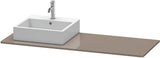 Duravit XSquare Konsole 1400x550mm betongrau matt – 1 Ausschnitt, mit Siphonaussparung