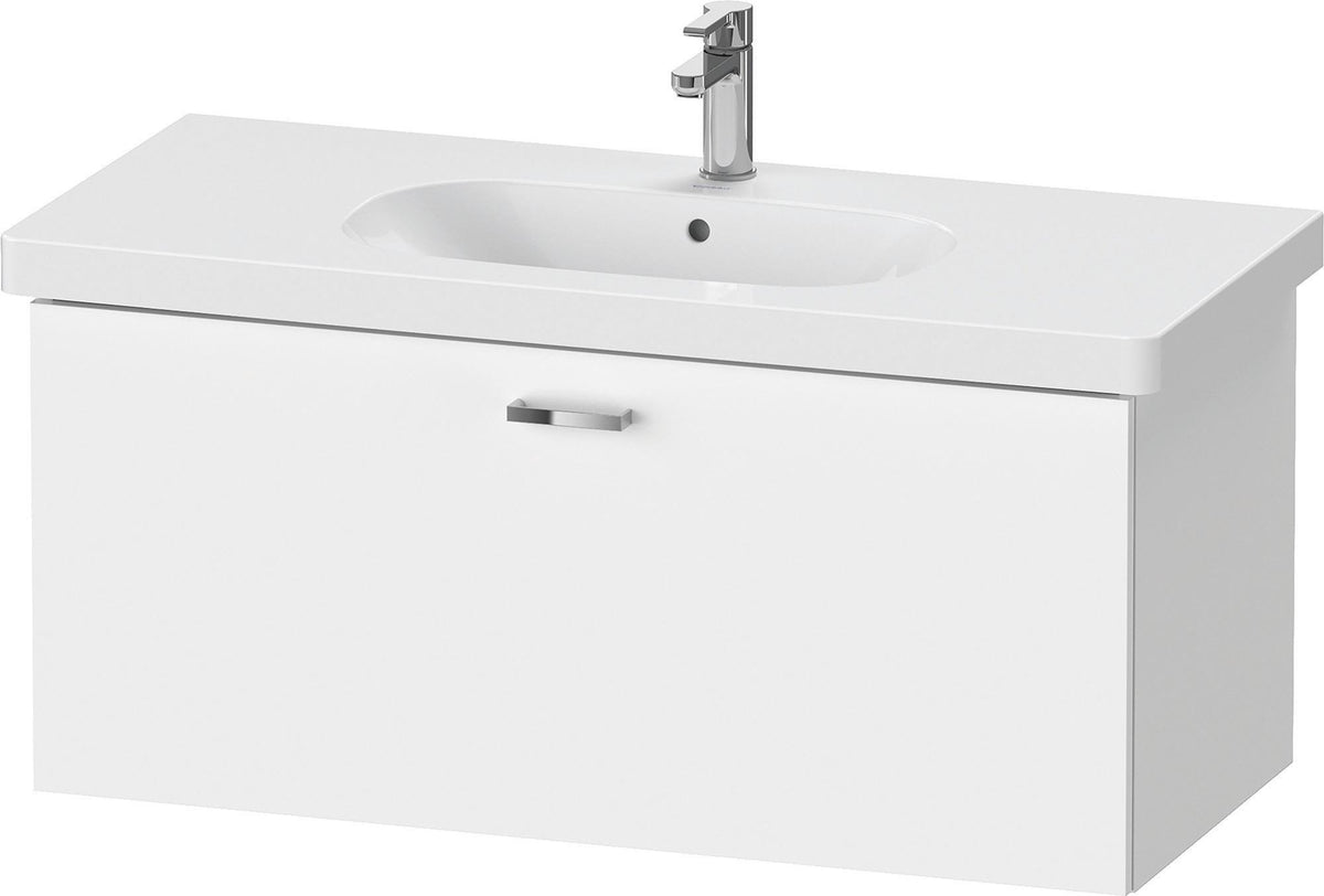 Duravit XBase Waschtischunterbau wandhängend 600 mm, 1 Auszug, weiß matt – montiert