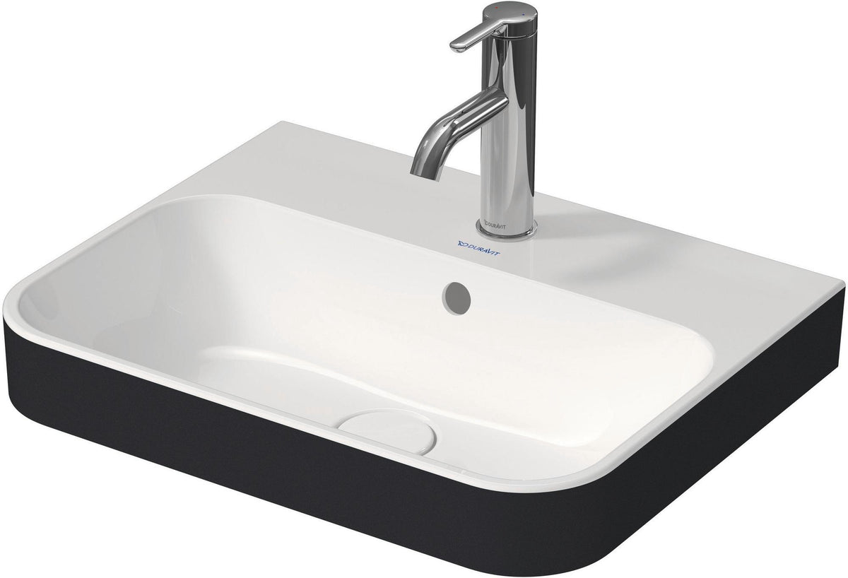 DURAVIT Aufsatzbecken Happy D.2 Plus 500 mm Weiß mit Überlauf und Hahnlochbank