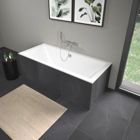 DURAVIT DuraSquare Einbau-Badewanne 1800x800 mm Weiß Matt mit Fußgestell und 2 Rückenschrägen
