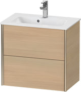 DURAVIT XViu Waschtischunterbau wandhängend 610 mm, 2 Schubladen, champagner matt/weiß matt