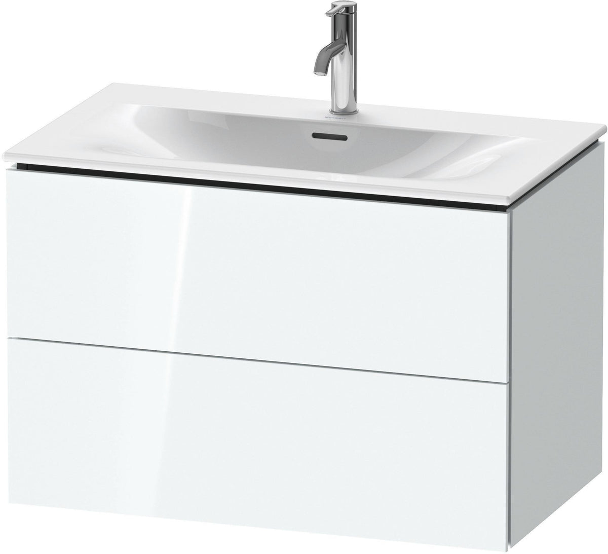 Duravit L-Cube Waschtischunterbau 820 mm weiß matt mit 2 Schubkästen und Tip-On-Technik