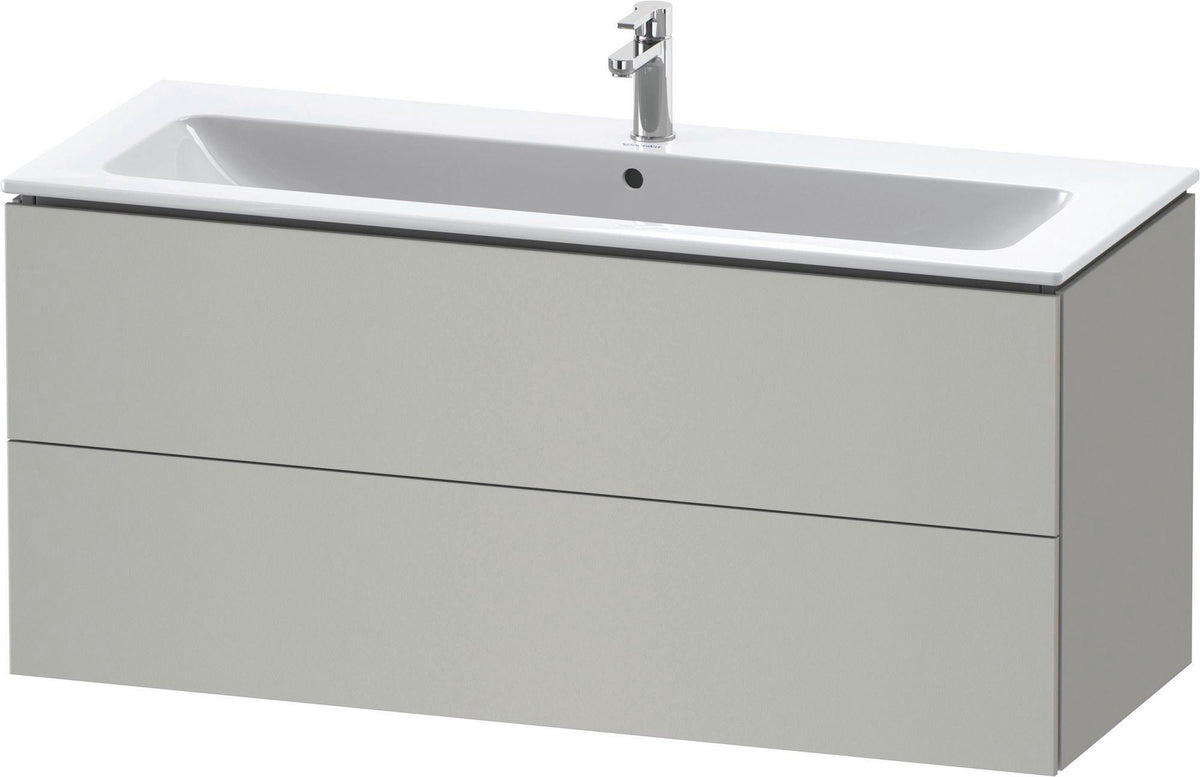 Duravit L-Cube Waschtischunterbau 1220 mm taupe matt mit 2 Schubkästen und Tip-On-Technik