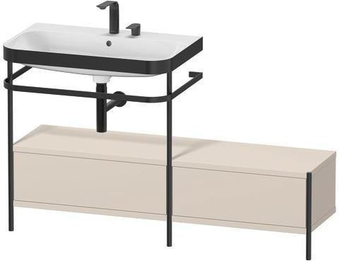Duravit Waschtischset HAPPY D.2 PLUS 1400x490mm ein Hahnloch taupe supermatt