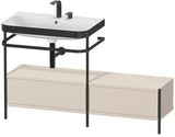 Duravit Waschtischset HAPPY D.2 PLUS 1400x490mm ein Hahnloch taupe supermatt